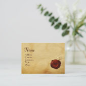 ANGEL HEART WAX SEAL PARCHMENT Monogram Visitekaartje (Staand voorkant)