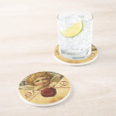 ANGEL HEART WAX SEAL PARCHMENT Monogram Zandsteen Onderzetter (Zijkant)