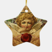 ANGEL HEART WAX SEAL PARCHMENT Star Monogram Keramisch Ornament (Achterkant)