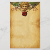 ANGEL HEART WAX SEAL PARCHMENT Valentijn Monogram Briefpapier (Voorkant)