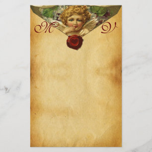 ANGEL HEART WAX SEAL PARCHMENT Valentijn Monogram Briefpapier