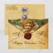 ANGEL HEART WAX SEAL PARCHMENT VALENTIJN Monogram Feestdagenkaart (Voorkant / Achterkant)