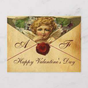 ANGEL HEART WAX SEAL PARCHMENT VALENTIJN Monogram Feestdagenkaart