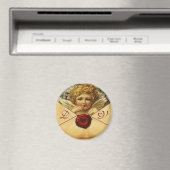 ANGEL HEART WAX SEAL PARCHMENT Valentijn Monogram Magneet (Insitu (Vaatwasser))