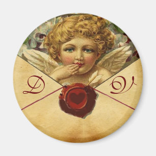 ANGEL HEART WAX SEAL PARCHMENT Valentijn Monogram Magneet