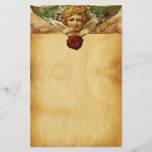 ANGEL HEART WAX SEAL PARCHMENT VALENTIJNSDAG BRIEFPAPIER (Voorkant)