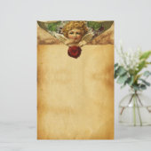 ANGEL HEART WAX SEAL PARCHMENT VALENTIJNSDAG BRIEFPAPIER (Staand voorkant)