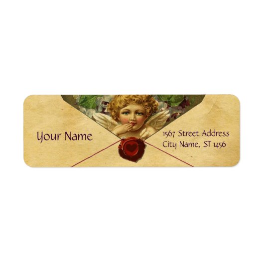 ANGEL HEART WAX SEAL PARCHMENT VALENTIJNSDAG ETIKET (Voorkant)