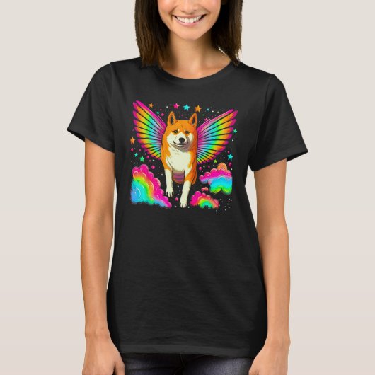 Angel Heaven Shiba Inu Dog T-shirt (Voorkant)