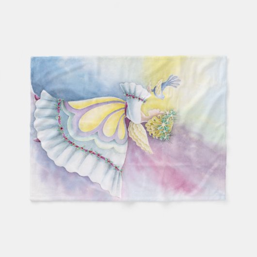 Angel Holding Bird Fleece Blanket (Voorkant (Horizontaal))