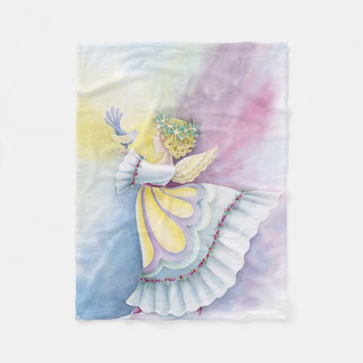 Angel Holding Bird Fleece Blanket (Voorkant)