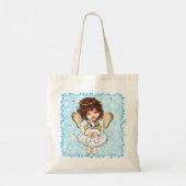 Angel Holding Cat Canvas tas (Achterkant)