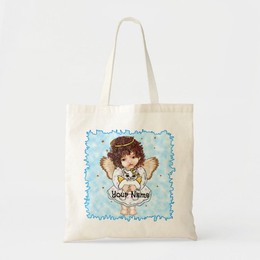 Angel Holding Cat Canvas tas (Voorkant)