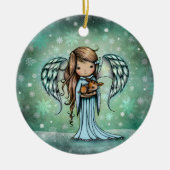 Angel holding Fawn Illustrated Art Keramisch Ornament (Voorkant)