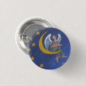 Angel Holding Pizza Button. Ronde Button 3,2 Cm (Voorkant /achterkant)