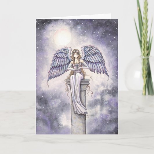 Angel Holding Star Fantasy Art beroemd gemaakt doo Feestdagen Kaart (Voorkant)