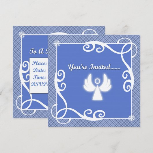 Angel Holiday Party Uitnodigingen (Voorkant / Achterkant)