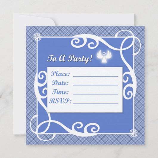 Angel Holiday Party Uitnodigingen (Achterkant)