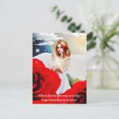 Angel Hope Red Rose Inspirerend Quote Art Briefkaart (Staand voorkant)