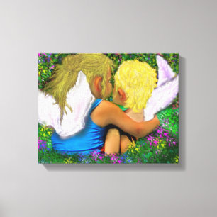 Angel Hugs. Canvas Afdruk