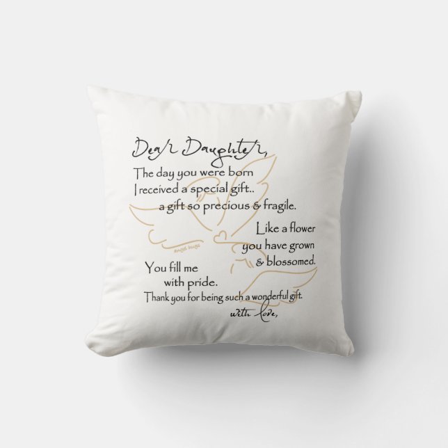 Angel Hugs-kussen voor Dochter Kussen (Voorkant)