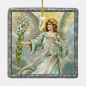 Angel in Blue Ceramic Ornament (Achterkant)