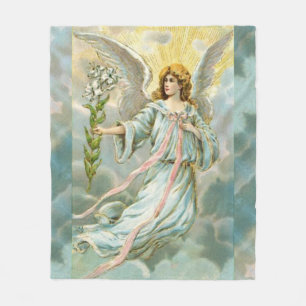 Angel in Blue Fleece Blanket