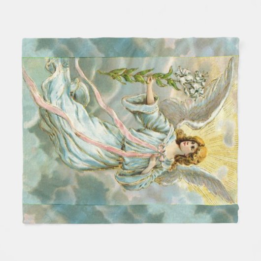 Angel in Blue Fleece Blanket (Voorkant (Horizontaal))
