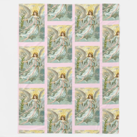 Angel in Blue Fleece Blanket Deken (Voorkant)