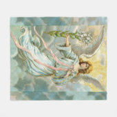 Angel in Blue Fleece Blanket Deken (Voorkant (Horizontaal))