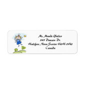 Angel in Blue Floating Over Hills Adresetiketten Etiket (Voorkant)