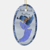 Angel in Blue Glas in lood Keramisch Ornament (Rechts)