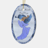 Angel in Blue Glas in lood Keramisch Ornament (Links)
