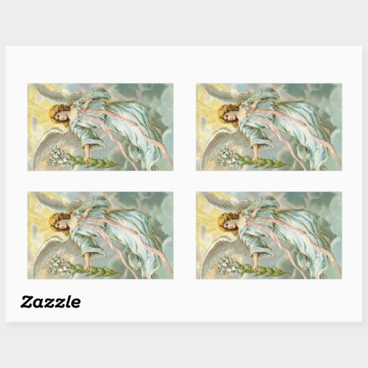 Angel in Blue Rechthoekige Sticker (Vel)