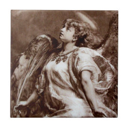 ANGEL IN BROWN SEPIA EN WHITE TEGELTJE