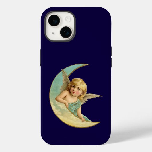 Angel in Crescent Moon iPhone Case (Achterkant)