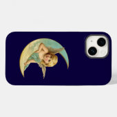 Angel in Crescent Moon iPhone Case (Achterkant (horizontaal))
