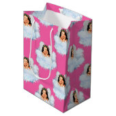 Angel in de Clouds 5-roze-GIFT BAG m Medium Cadeauzakje (Voorkant Gekanteld)