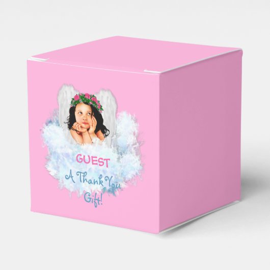 ANGEL IN DE CLOUDS 6, PARTIJVOORKEUR BOX, vierkant Bedankdoosjes (Voorkant Zijde)