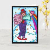 Angel in de Clouds-Kaart Kaart (Gele Bloem)