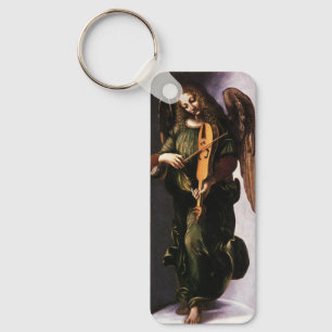Angel in de Groene met een Vielle van Leonardo da  Sleutelhanger