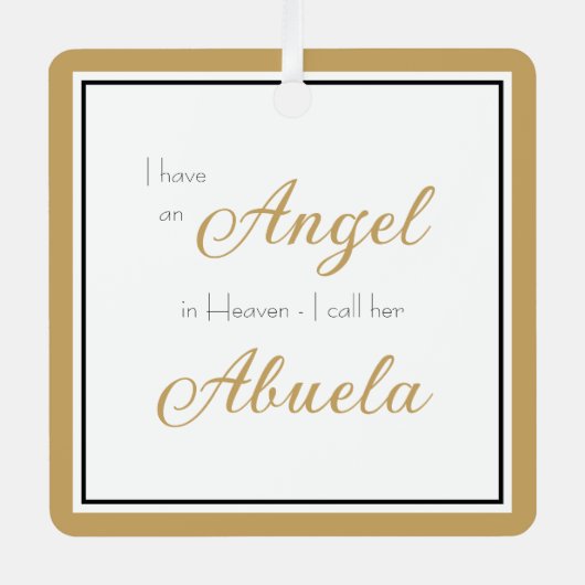 Angel in de hemel Abuela Memorial Foto Metalen Ornament (Voorkant)