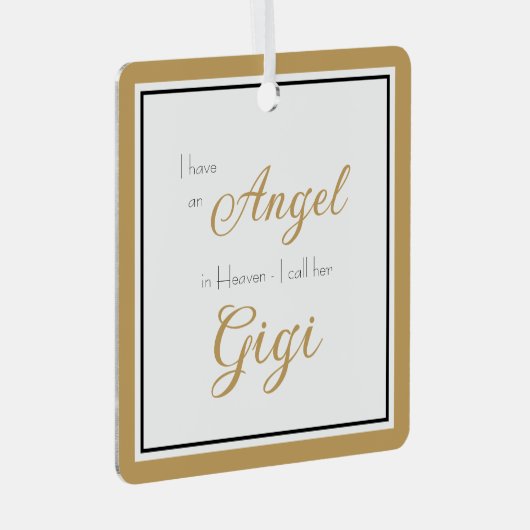 Angel in de hemel Gigi Memorial Foto Metalen Ornament (Voorkant Rechts)