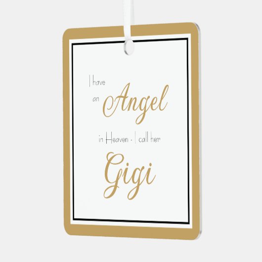 Angel in de hemel Gigi Memorial Foto Metalen Ornament (Voorkant links)