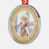 Angel in de hemel Grootma Memorial Foto Metalen Ornament (Links)