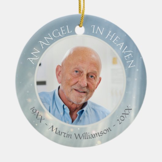 Angel in de hemel | In Memory Photo Keepomwille Keramisch Ornament (Voorkant)