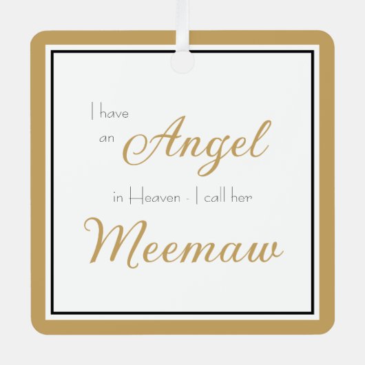 Angel in de hemel Meemaw Memorial Foto Metalen Ornament (Voorkant)