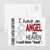 Angel in de hemel Pap Lung Cancer Briefkaart (Voorkant / Achterkant)