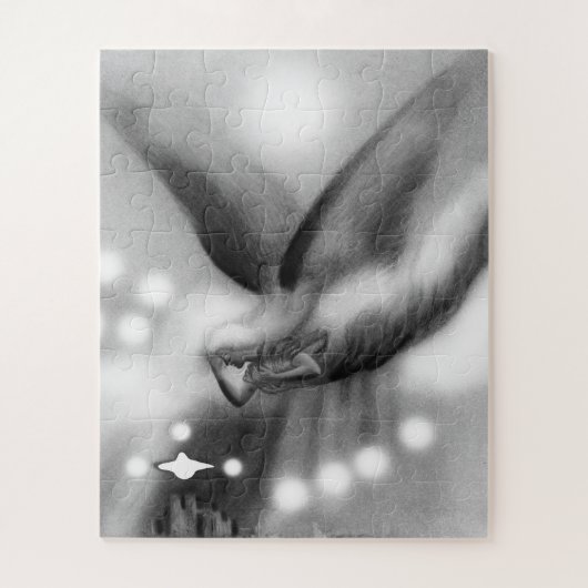 Angel in de nachtkunst legpuzzel (Verticaal)