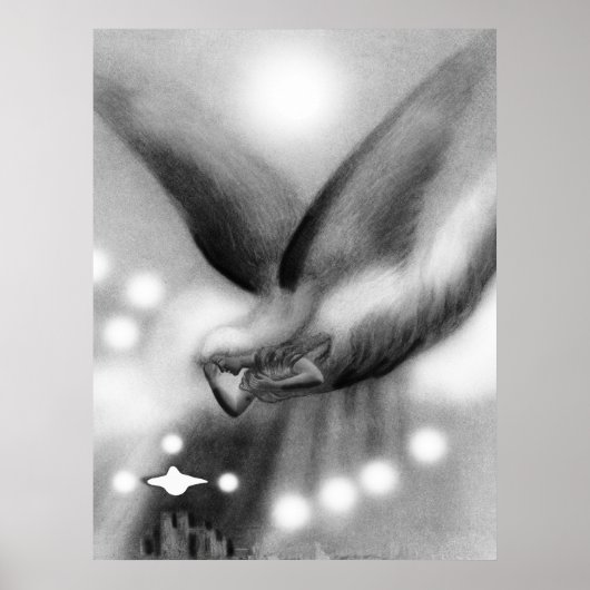 Angel in de nachtkunst poster (Voorkant)